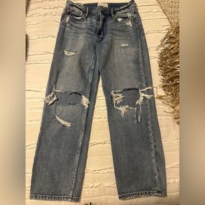 Dear John Distressed Boyfriend Jeans in Blue
